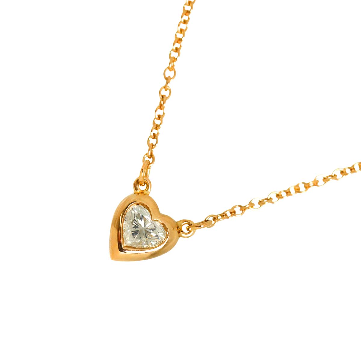 By The Yard Heart Diamond 0.17ct Necklace 18K PG 750