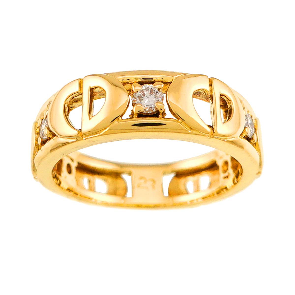 Diamond Ring 18K YG 750 size6(US)