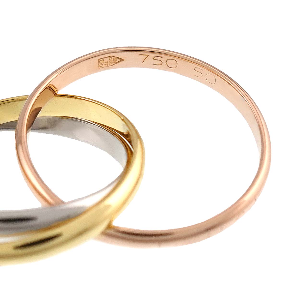 Trinity Ring 18K YG WG PG 750 Size50 5.25(US)