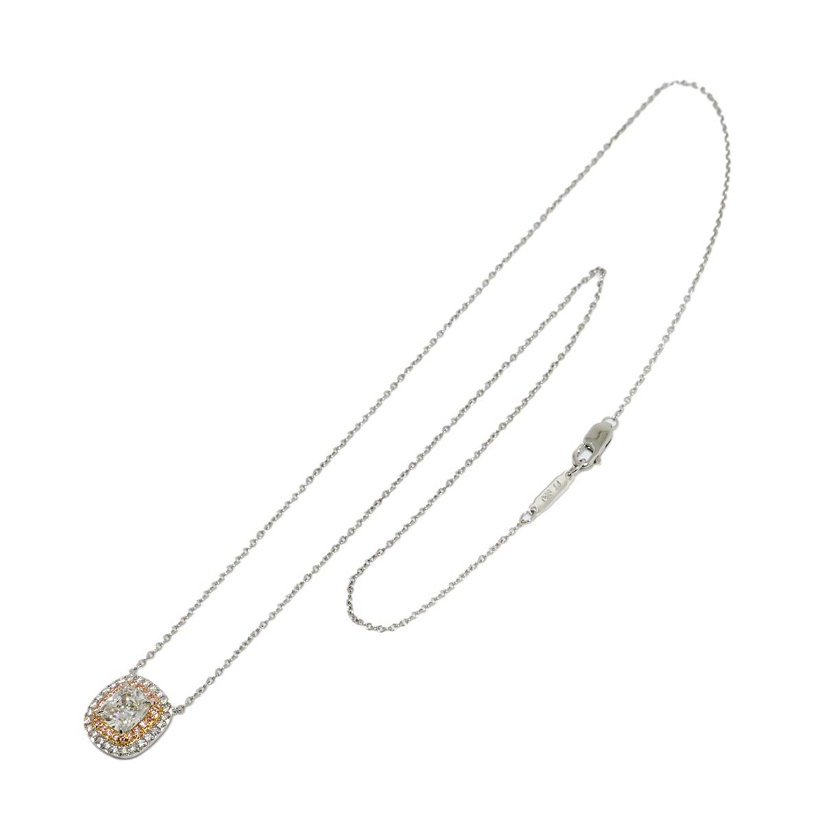 Soleste Diamond 1.13ct H/VVS2/EX Necklace Pt 18K YG 750