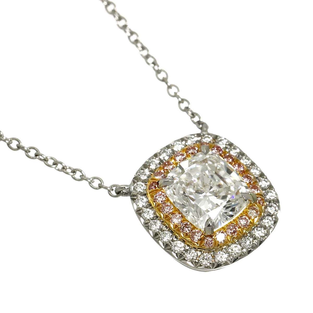 Soleste Diamond 1.13ct H/VVS2/EX Necklace Pt 18K YG 750