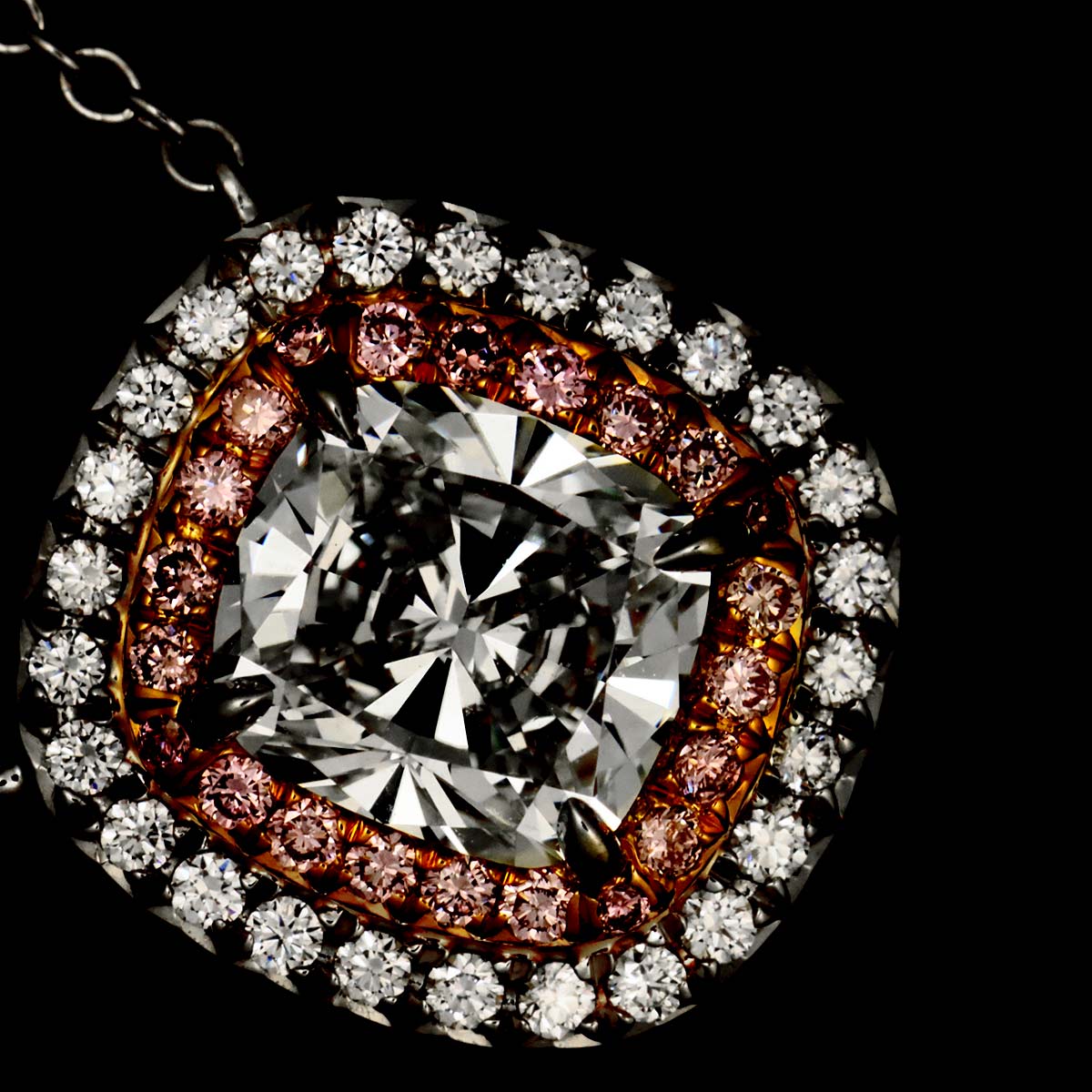 Soleste Diamond 1.13ct H/VVS2/EX Necklace Pt 18K YG 750