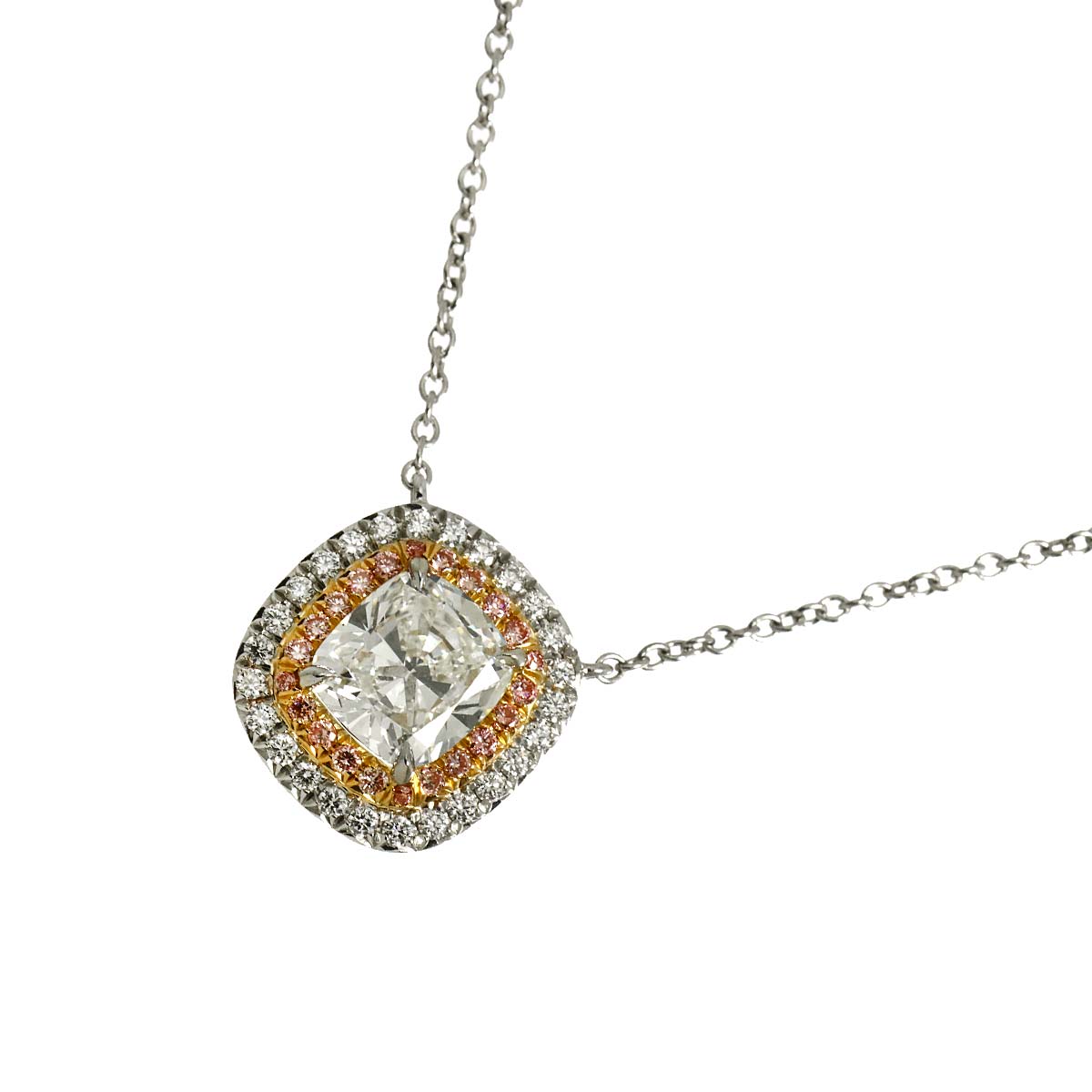 Soleste Diamond 1.13ct H/VVS2/EX Necklace Pt 18K YG 750
