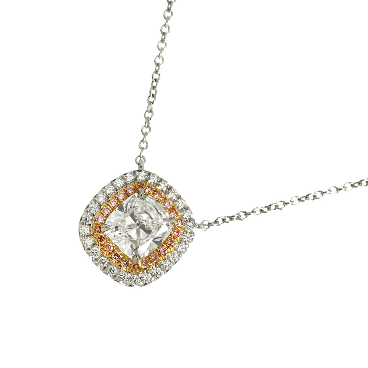 Soleste Diamond 1.13ct H/VVS2/EX Necklace Pt 18K YG 750