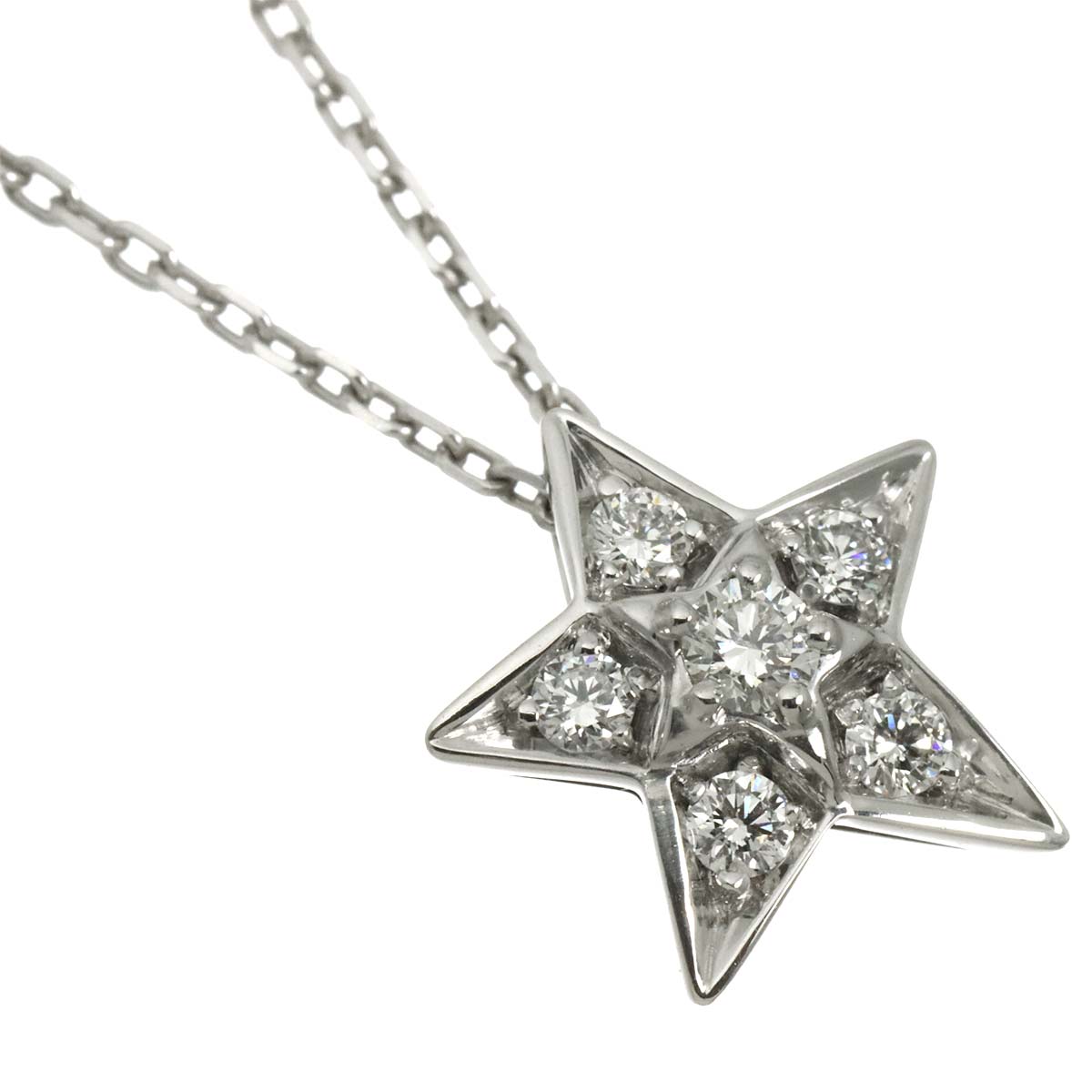 Comet Diamond Necklace SM 18K White Gold 750