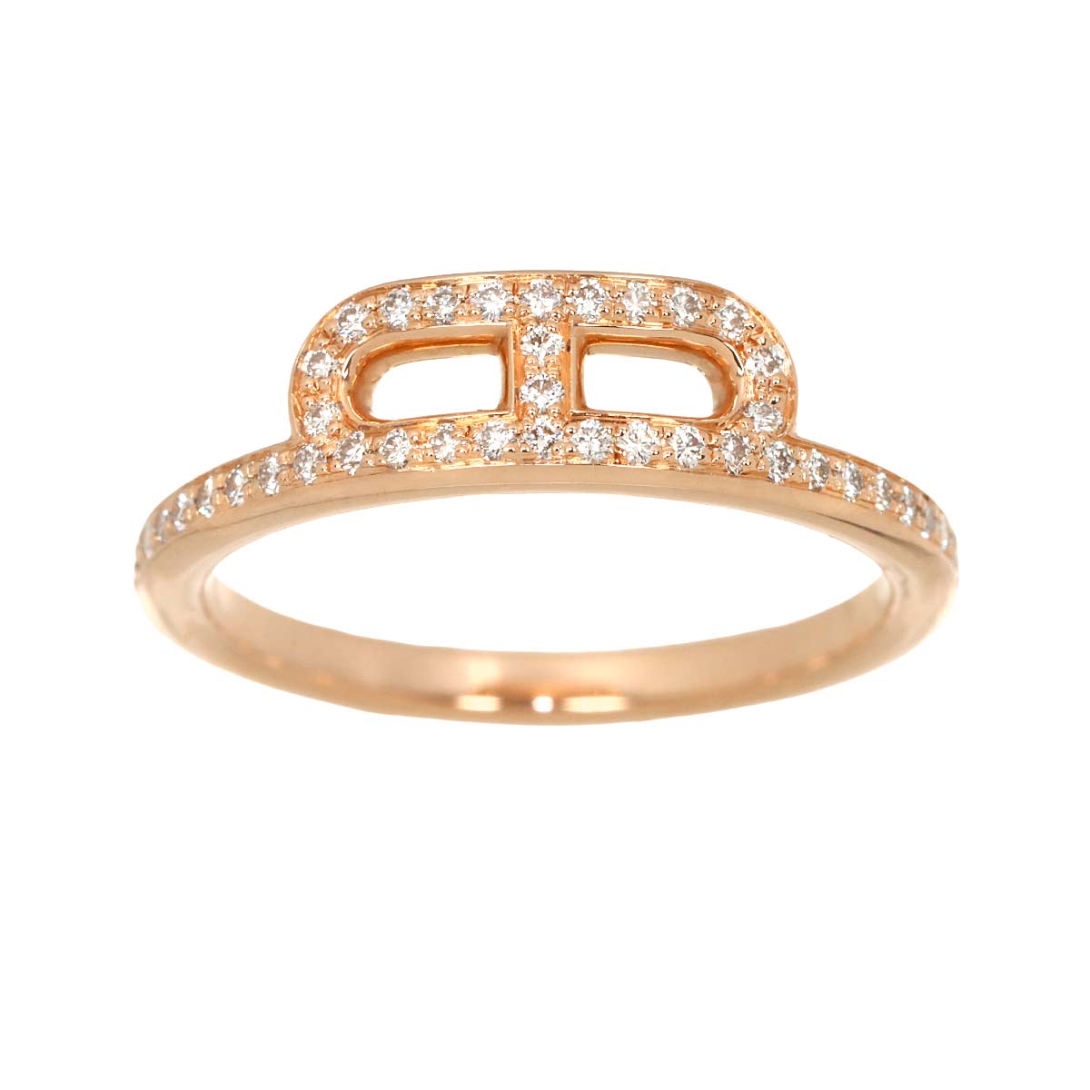 Link d Diamond Ring 18K Pink Gold 750 Size51 5.5-5.75(US)