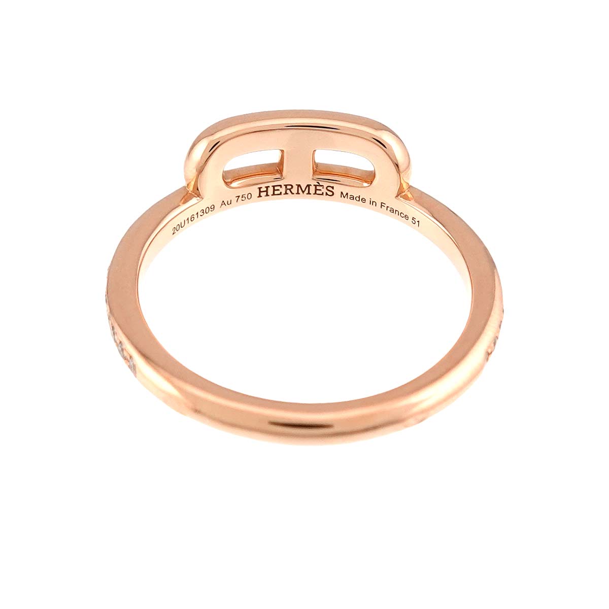 Link d Diamond Ring 18K Pink Gold 750 Size51 5.5-5.75(US)