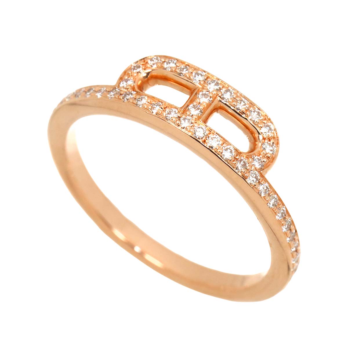 Link d Diamond Ring 18K Pink Gold 750 Size51 5.5-5.75(US)