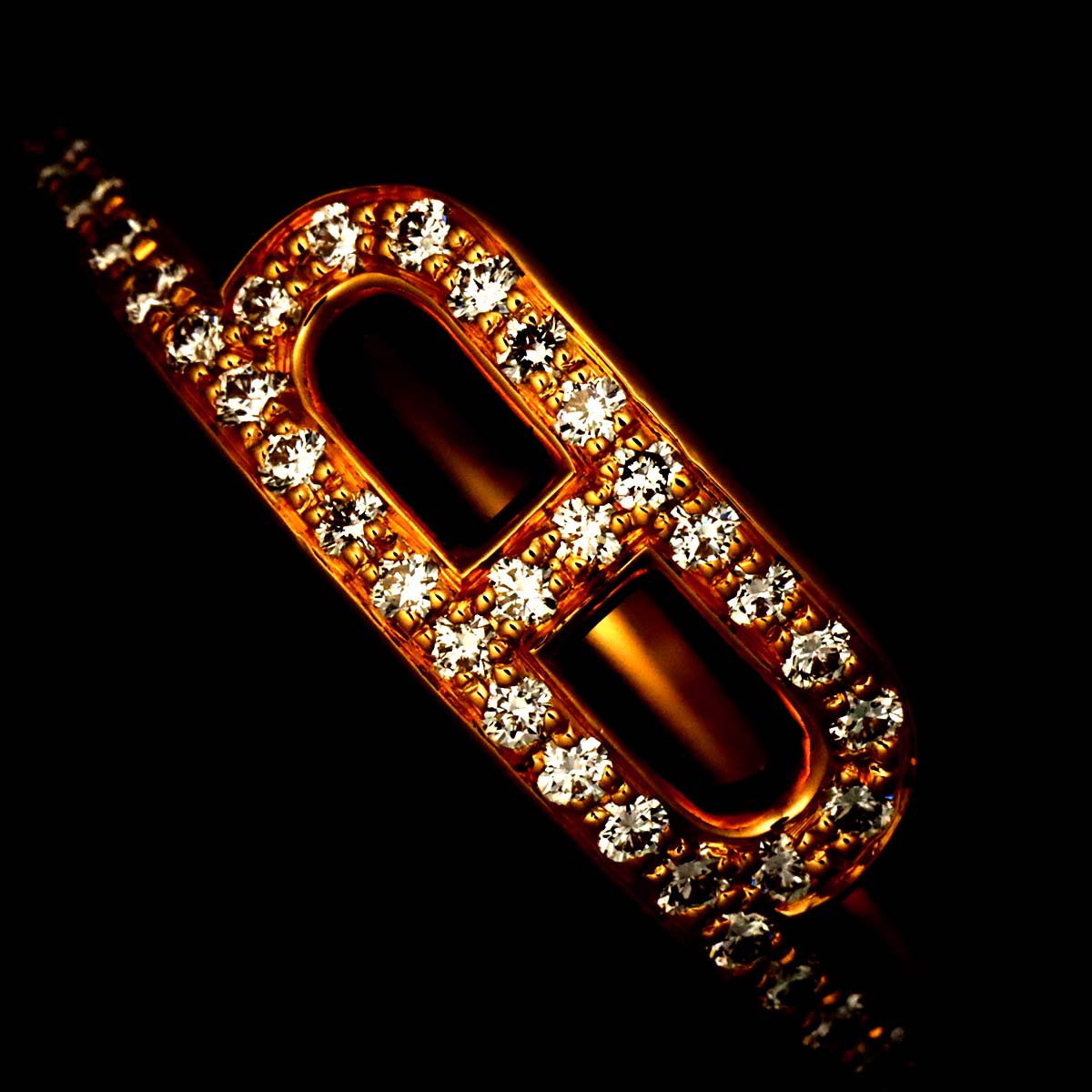 Link d Diamond Ring 18K Pink Gold 750 Size51 5.5-5.75(US)