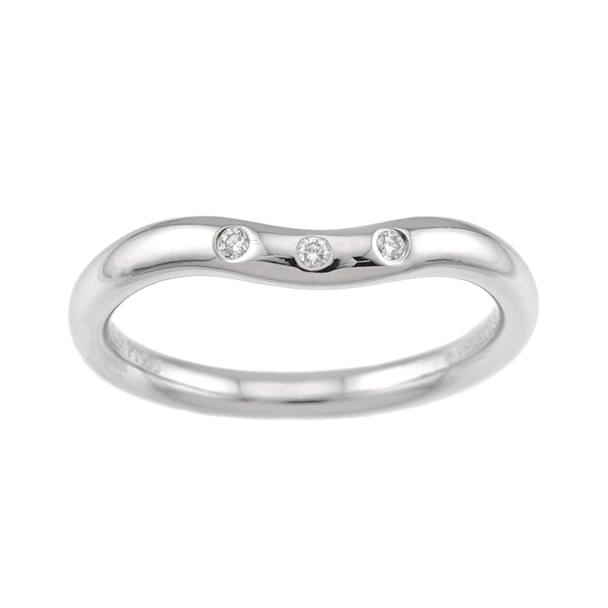 Curved Band Diamond Ring Platinum size4-4.5(US)