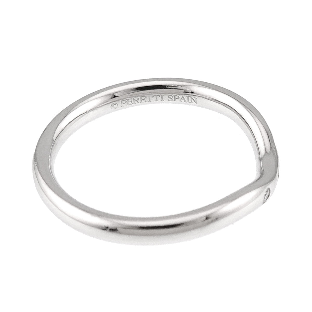 Curved Band Diamond Ring Platinum size4-4.5(US)