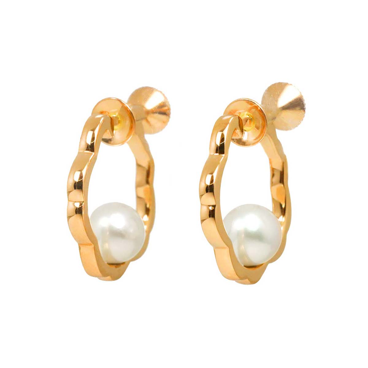 Akoya Pearl 6.0mm Earrings 18K PG 750