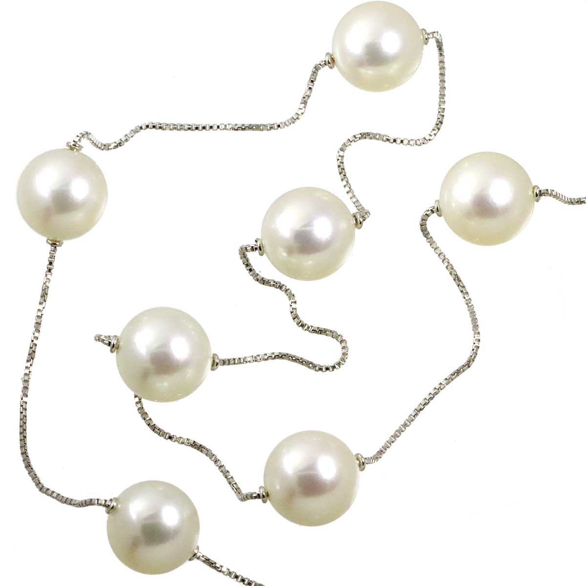 Akoya pearl 8.0-8.3mm Pearl Necklace Bracelet 18K WG 750