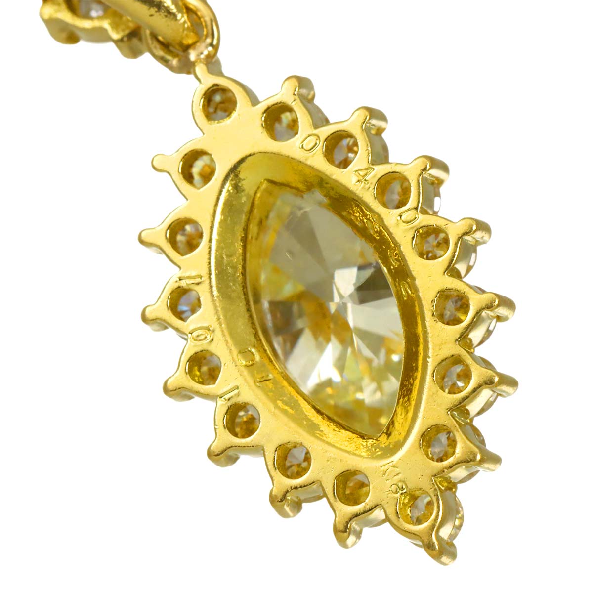 Diamond 1.01ct/0.12ct/0.40ct Necklace 18K YG Yellow Gold 750