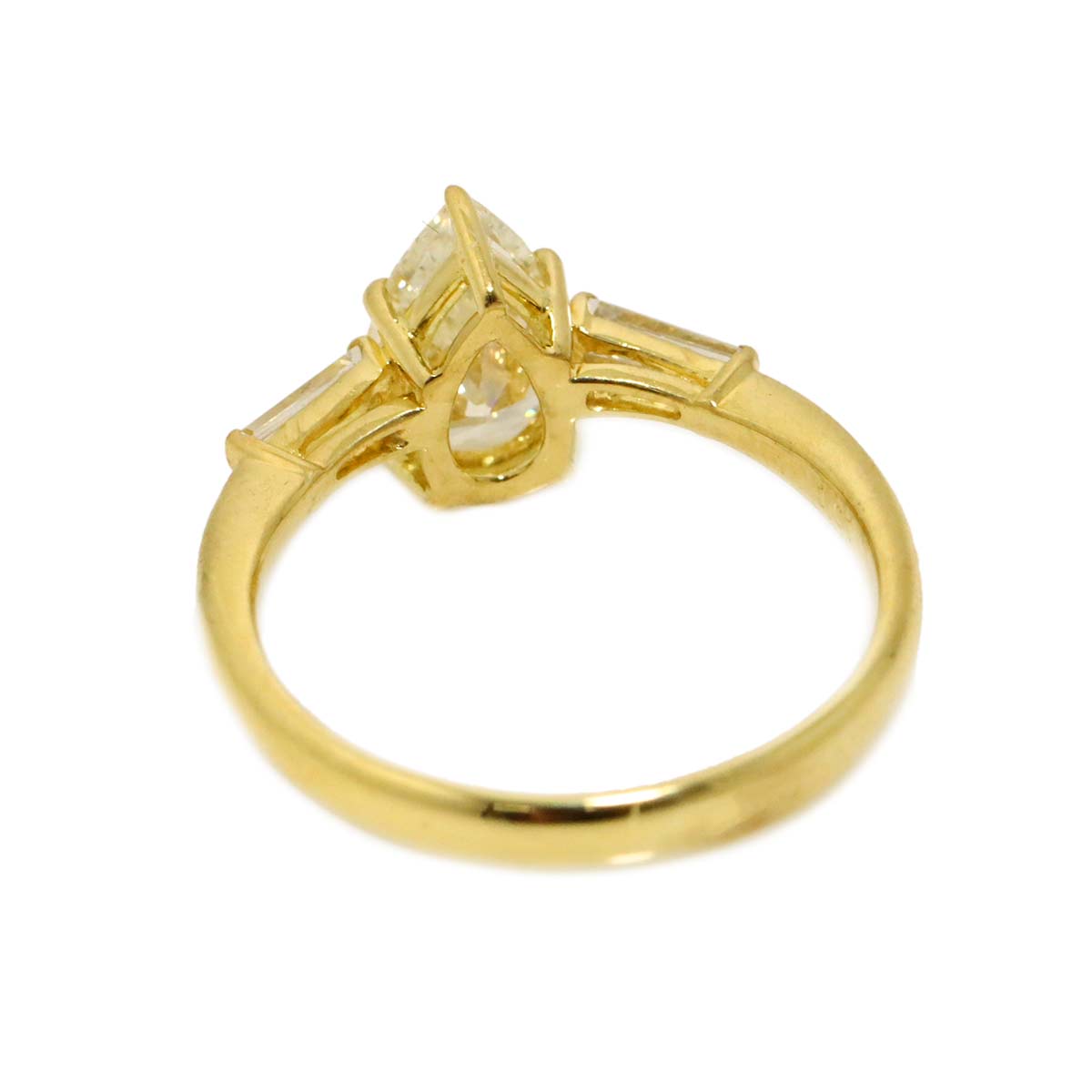 Diamond 1.01ct/0.16ct Ring 18K YG Yellow Gold 750 size5.25(US)