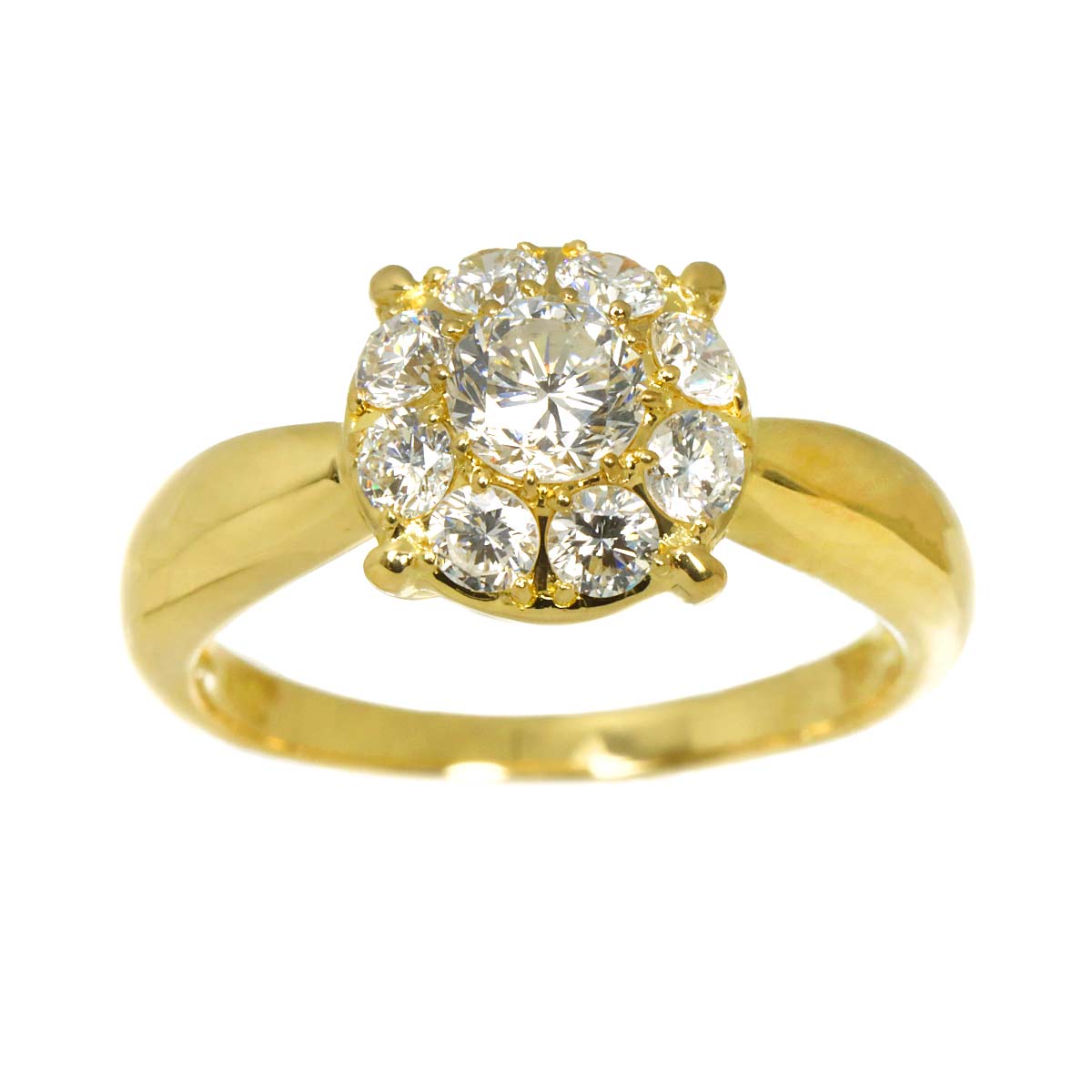 Diamond 0.79ct Ring 18K YG Yellow Gold 750 4.75-5(US)