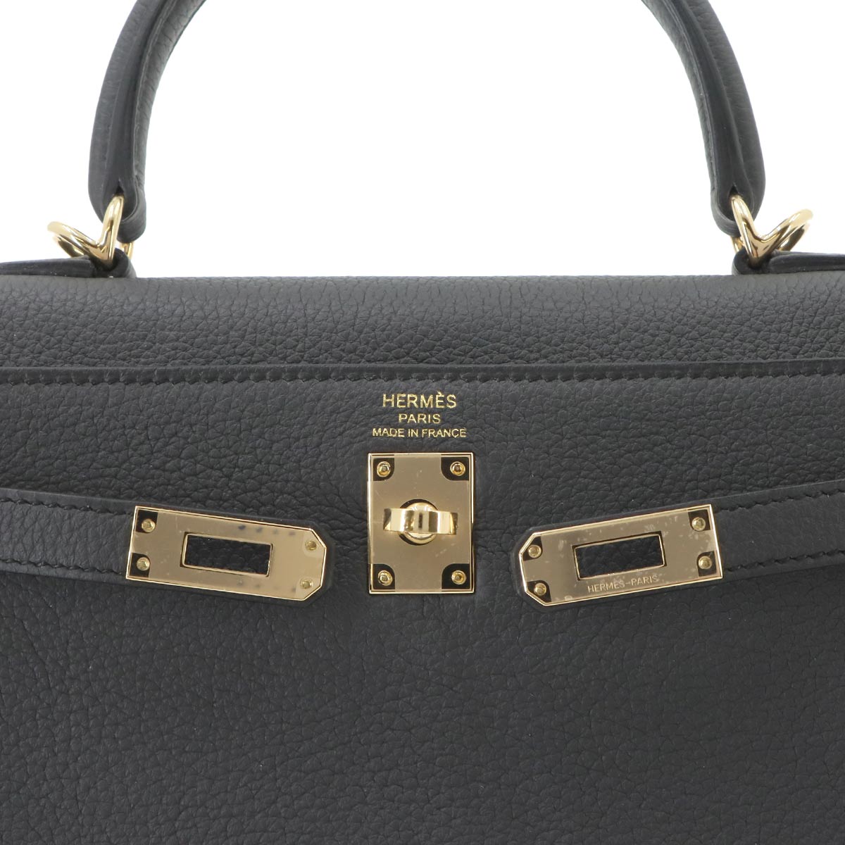 Kelly 25 Togo Plomb Hand Shoulder Bag Purse