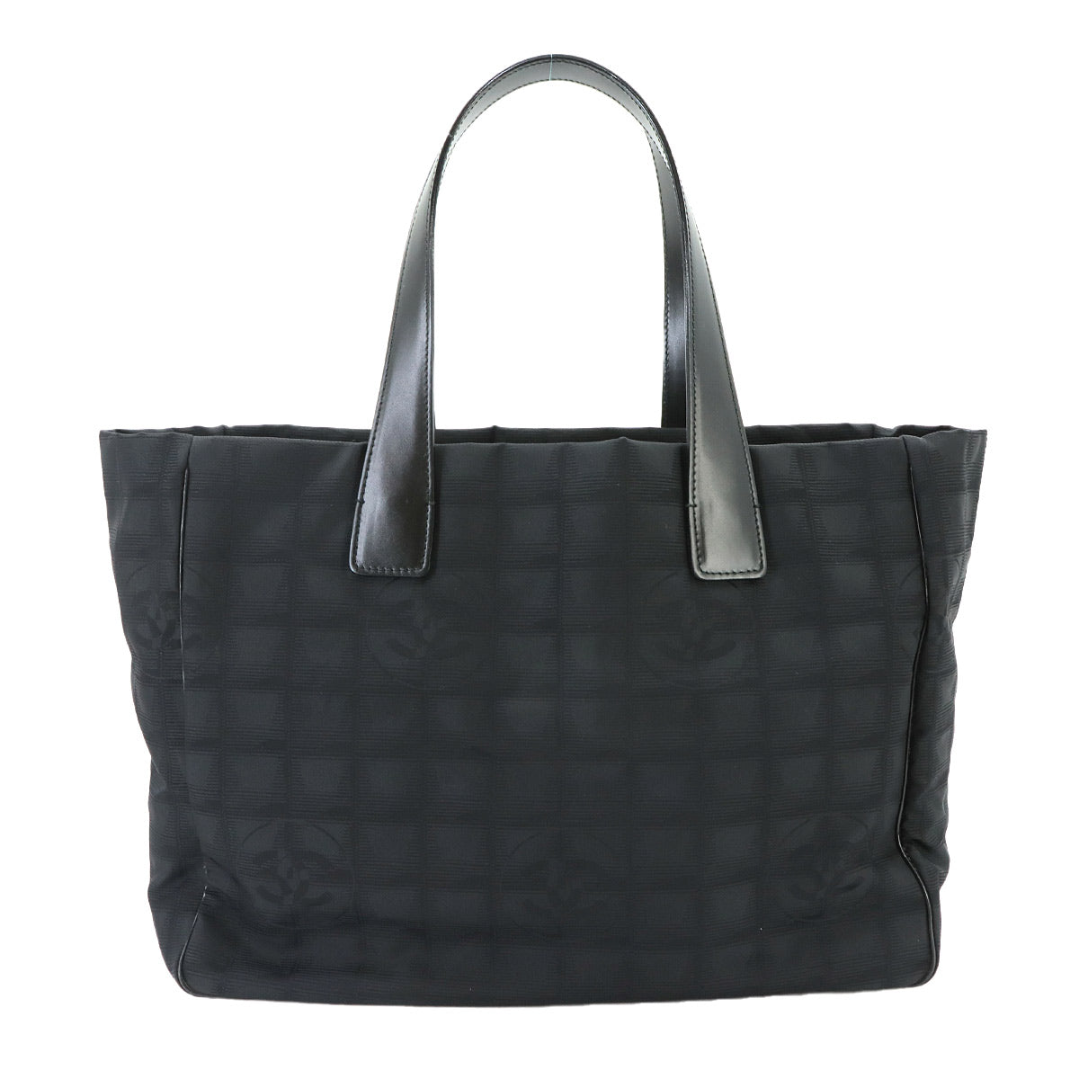 New Travel Line Tote MM Bag Nylon Jacquard Leather Black A15991