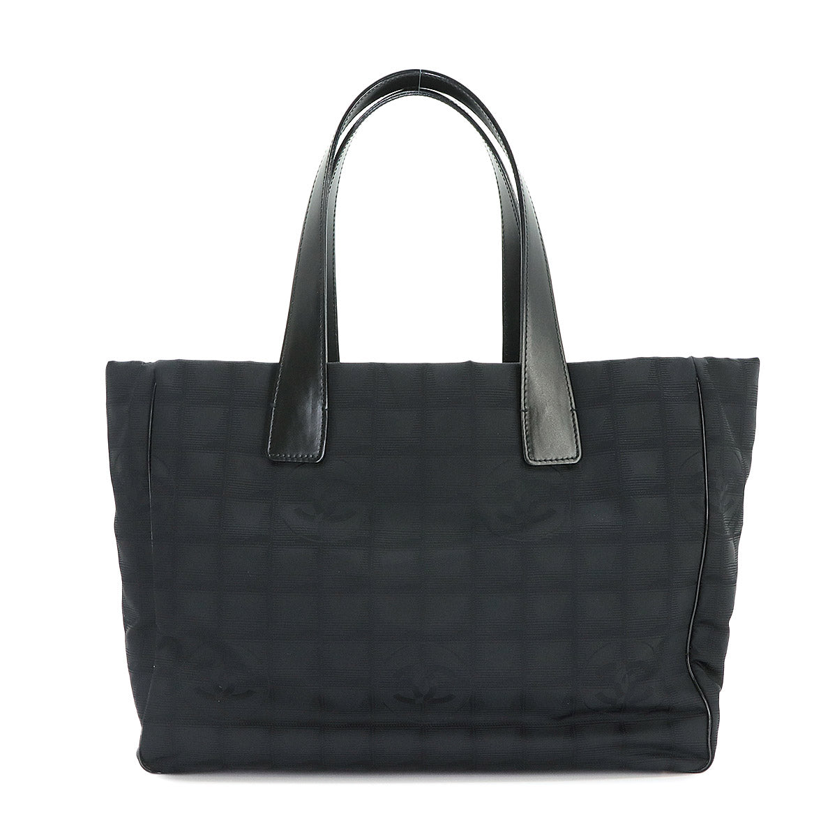 New Travel Line Tote MM Bag Nylon Jacquard Leather Black A15991
