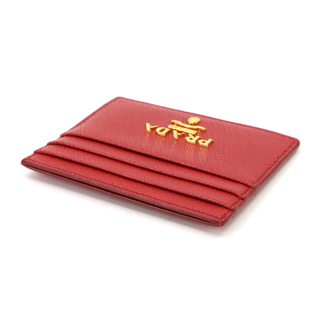 Card Case Saffiano Leather Red