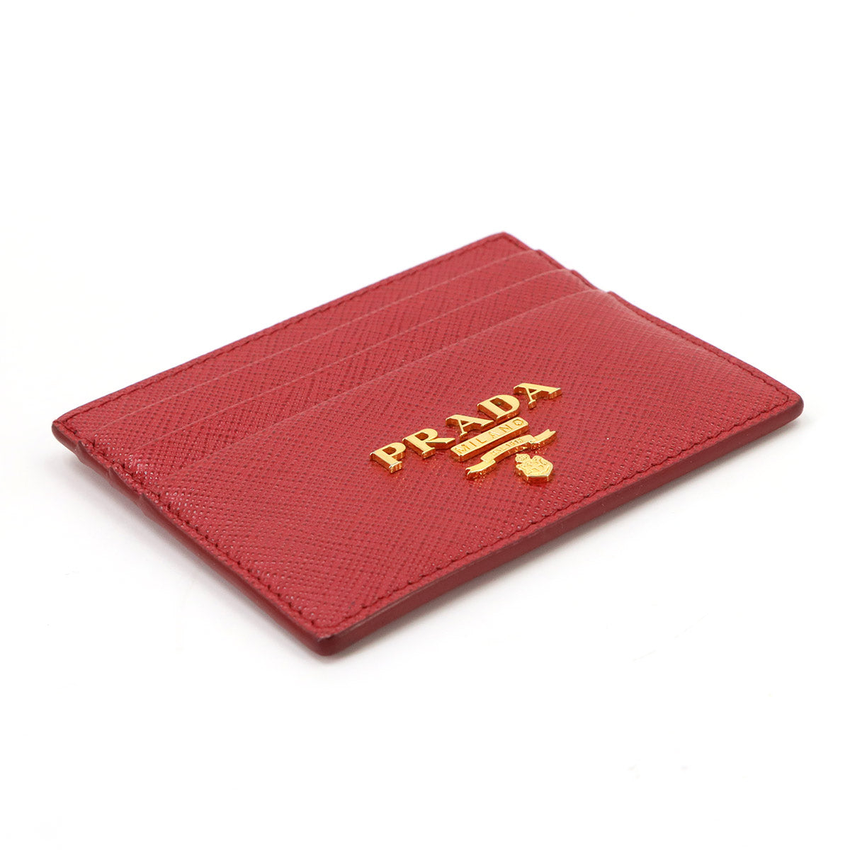 Card Case Saffiano Leather Red
