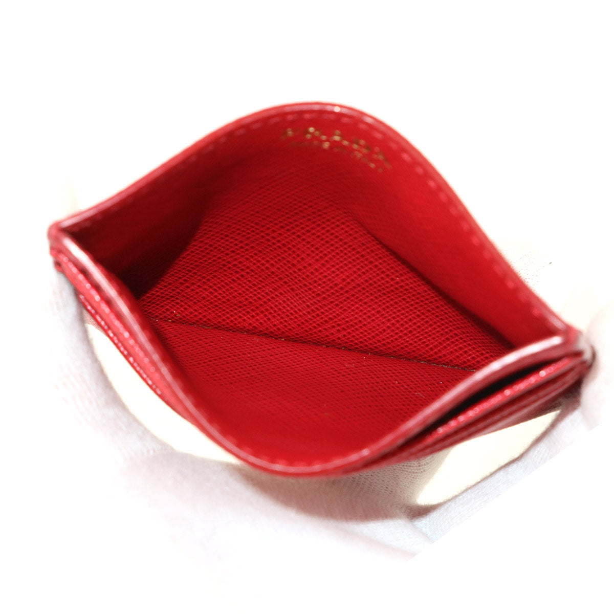 Card Case Saffiano Leather Red