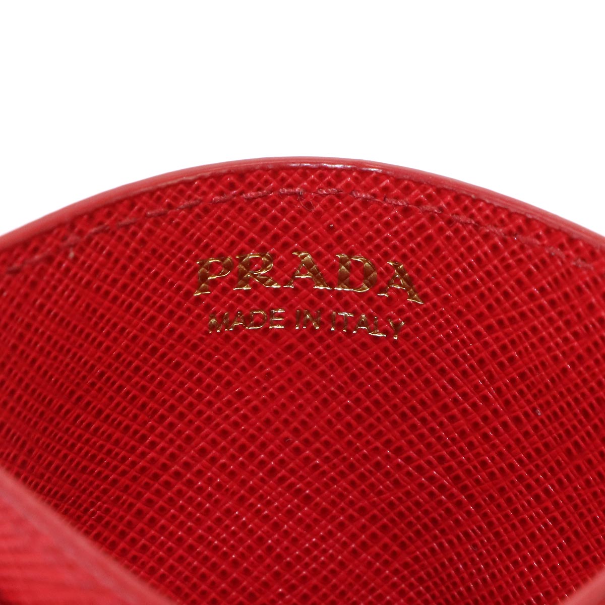Card Case Saffiano Leather Red
