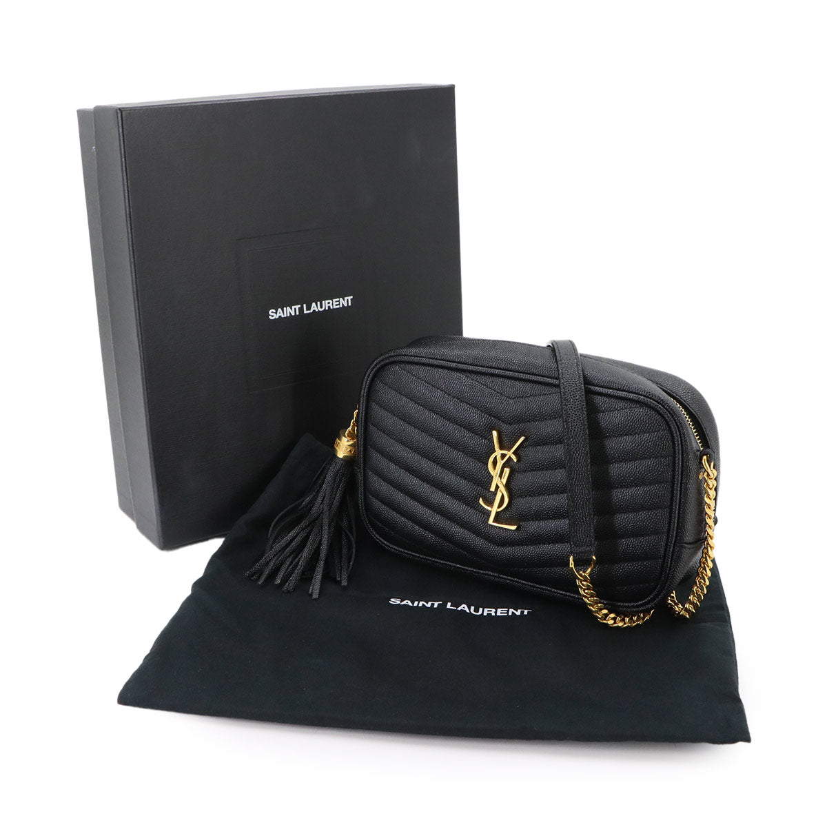 Lou Mini Chain Shoulder Bag Leather Black 612579