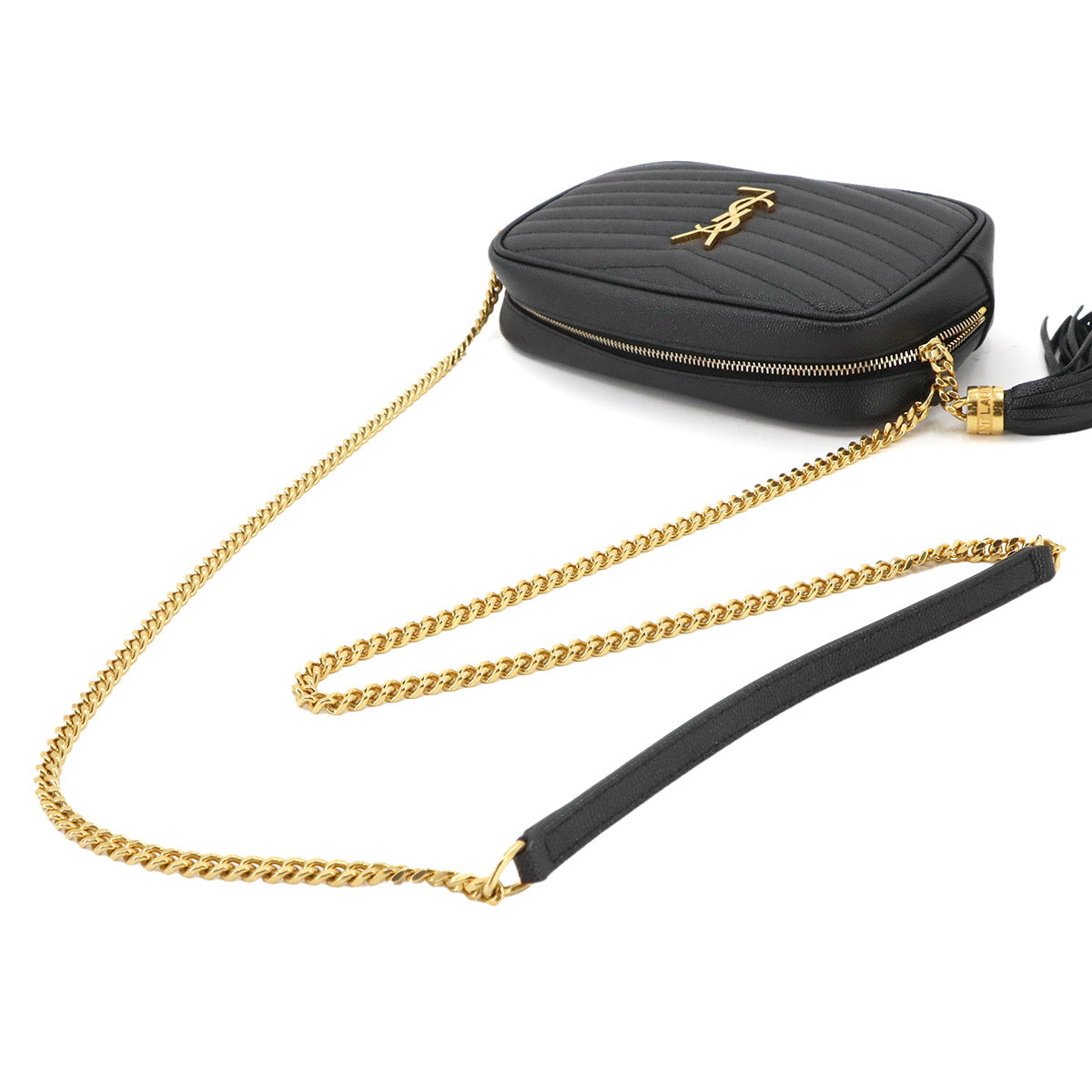 Lou Mini Chain Shoulder Bag Leather Black 612579