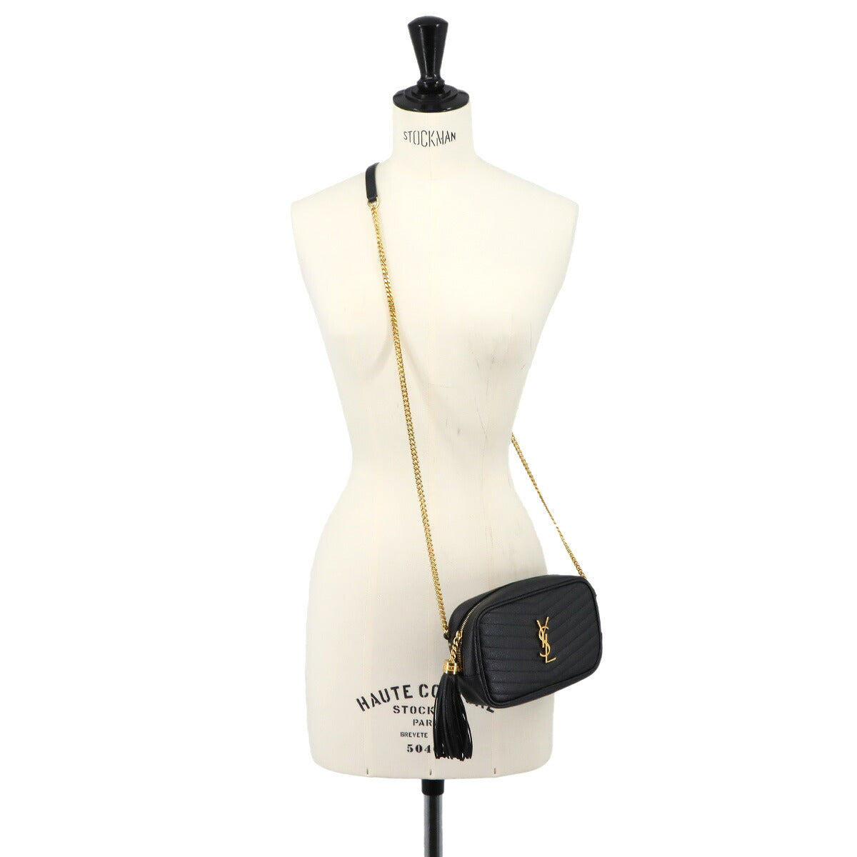 Lou Mini Chain Shoulder Bag Leather Black 612579