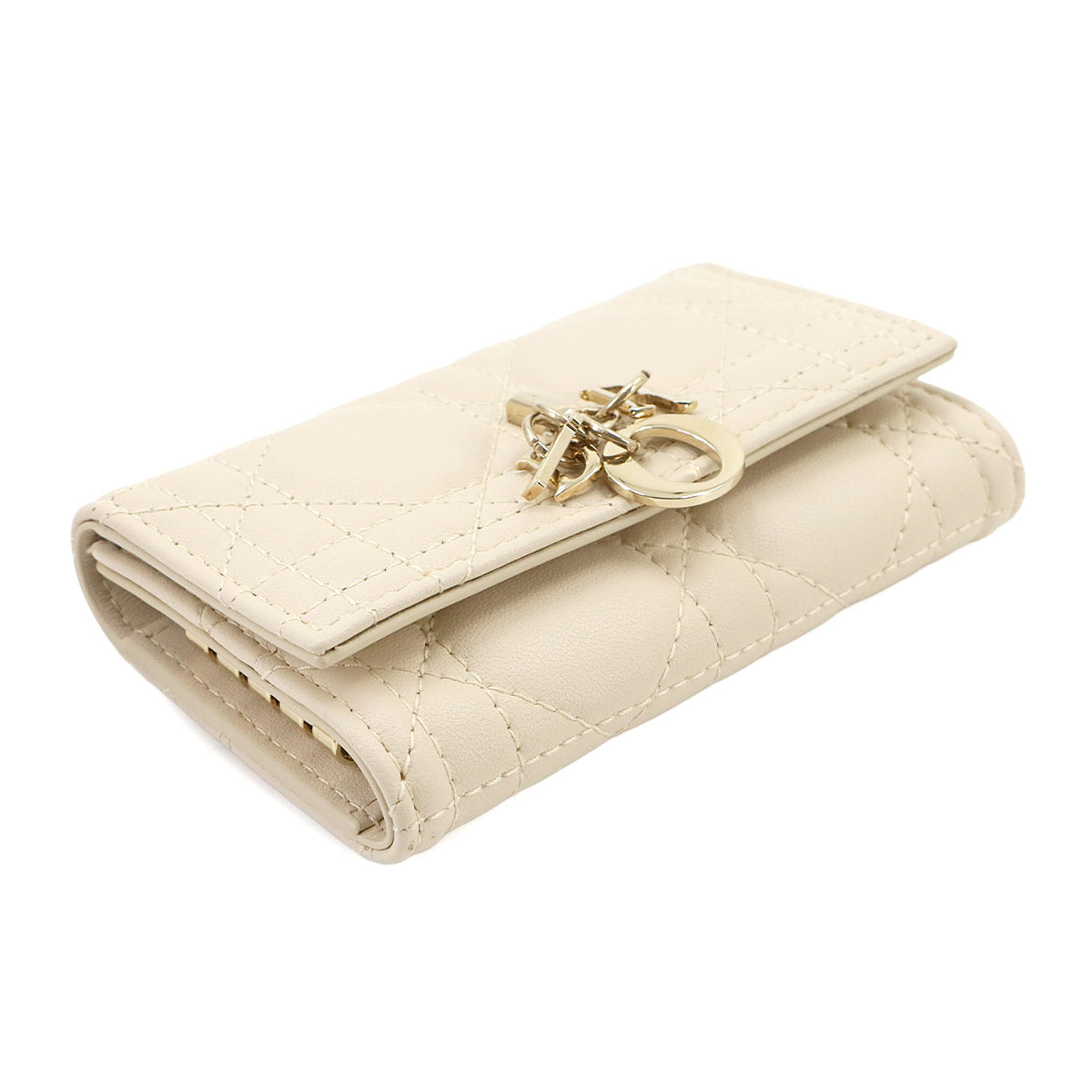 My Dior Aster 4 Key Case Leather Beige Accessory