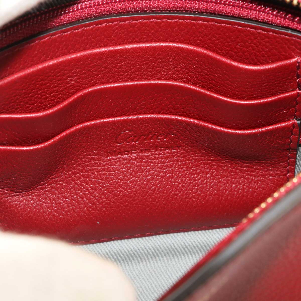 C de Cartier Clutch Bag Leather Bordeaux Purse