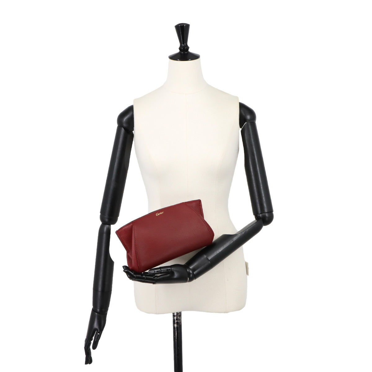 C de Cartier Clutch Bag Leather Bordeaux Purse