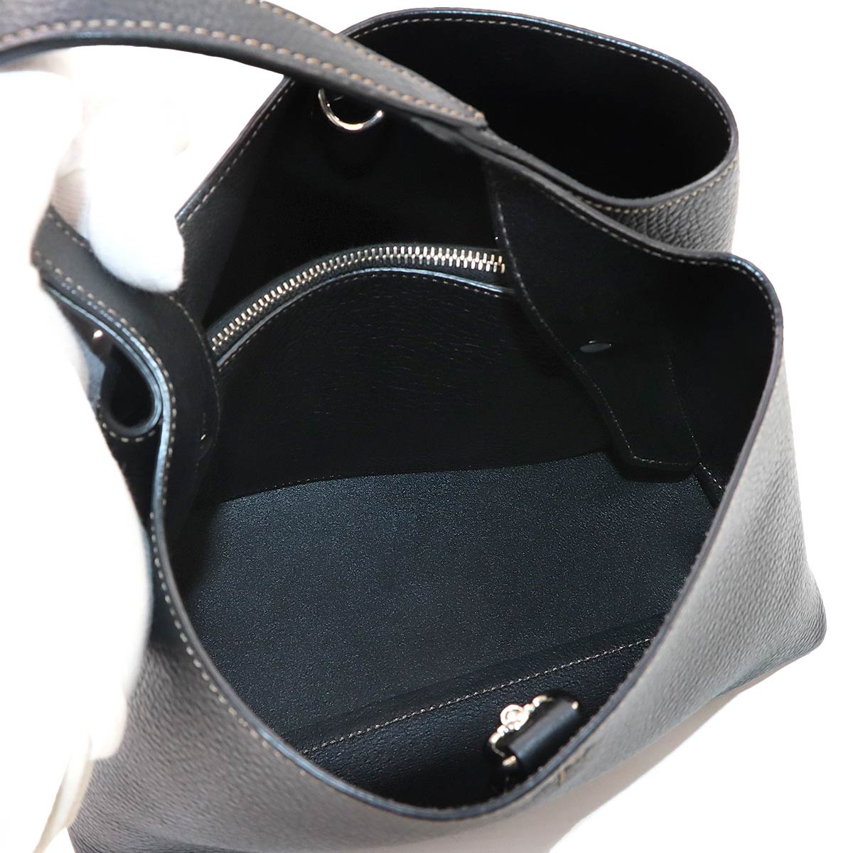T Timeless Micro Hand Shoulder Bag Leather Black Purse