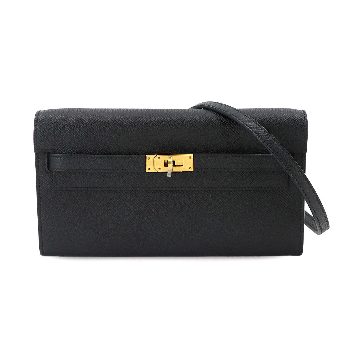 Kelly To Go Shoulder Wallet Epsom Black Purse