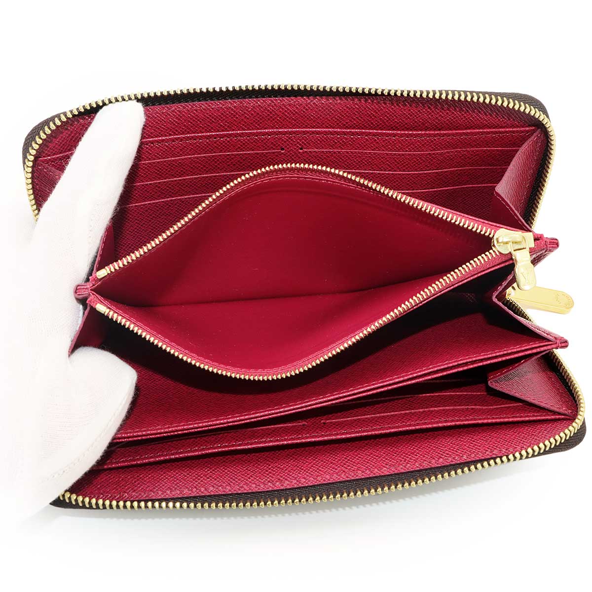 Monogram Zippy Wallet Long Brown Fuchsia M41895 Purse