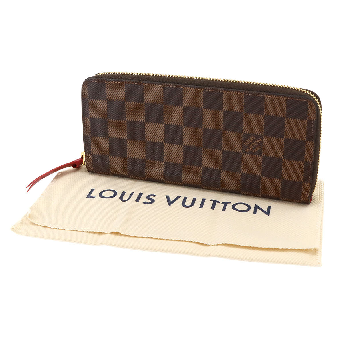 Damier Clemence Wallet Cerise N60534 Purse