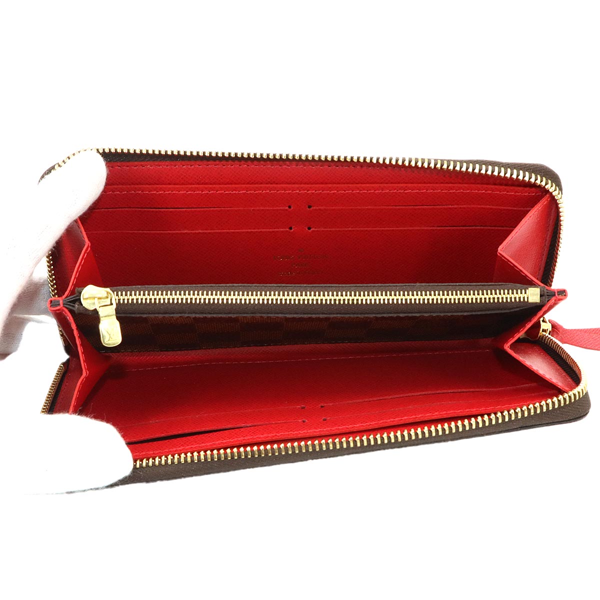 Damier Clemence Wallet Cerise N60534 Purse