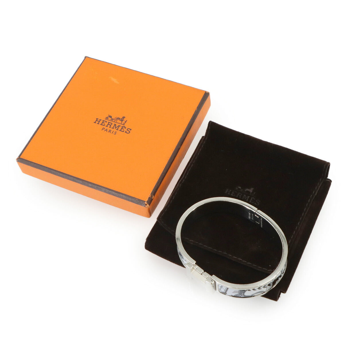 Clic HH Panoplie Equestre Bangle Black Matte silver