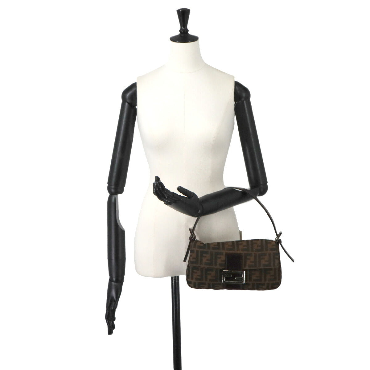 Zucca Mamma Baguette Shoulder Bag Canvas Leather Brown 26424