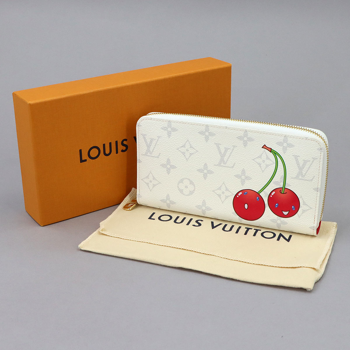 LV x TM Zippy Wallet Monogram Cherry White M14240 Purse