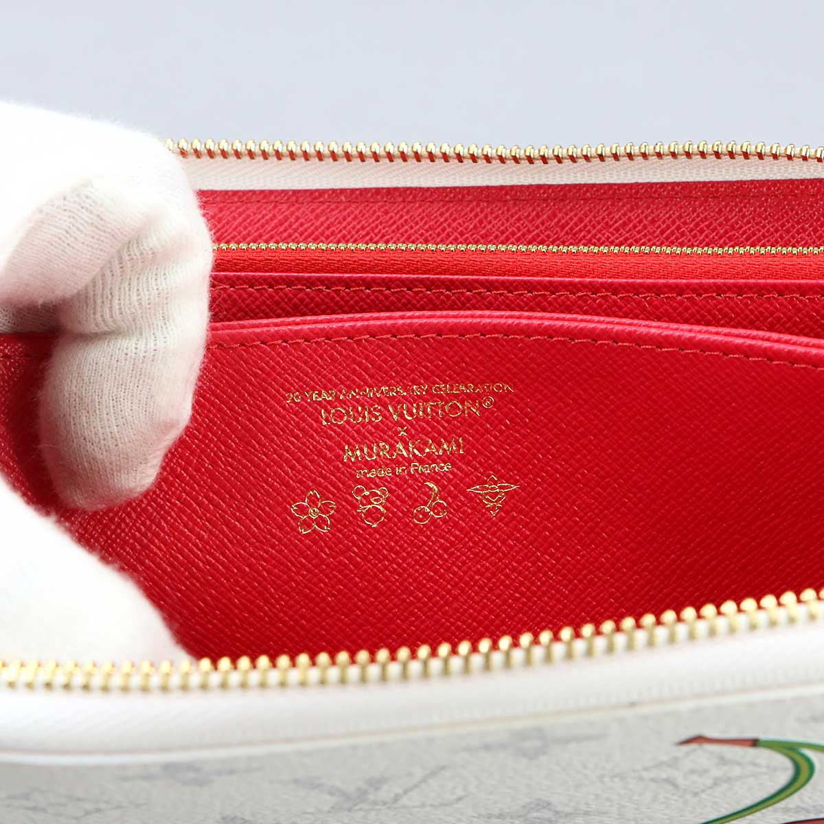 LV x TM Zippy Wallet Monogram Cherry White M14240 Purse