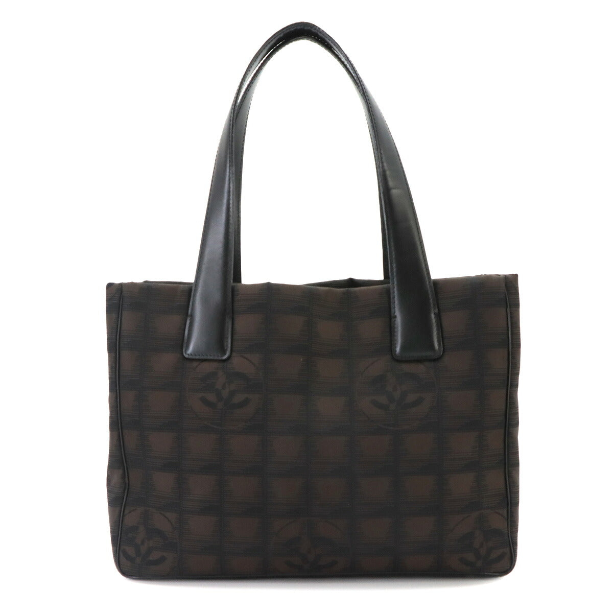 New Travel Line Tote PM Bag Nylon Jacquard Leather Brown A20457
