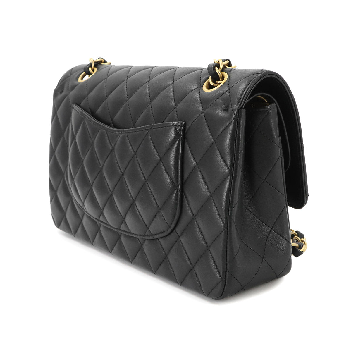 Matelasse 25 Chain Shoulder Bag Leather Black A01112