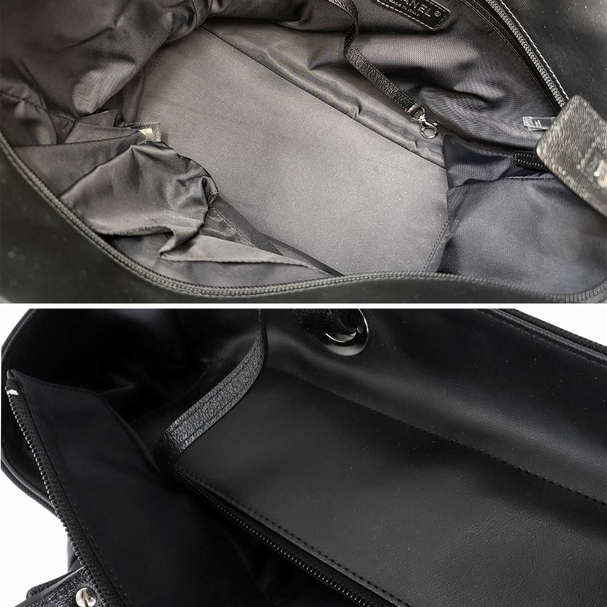 Paris Biarritz GM Tote Bag PVC Nylon Leather Black A34210 Purse