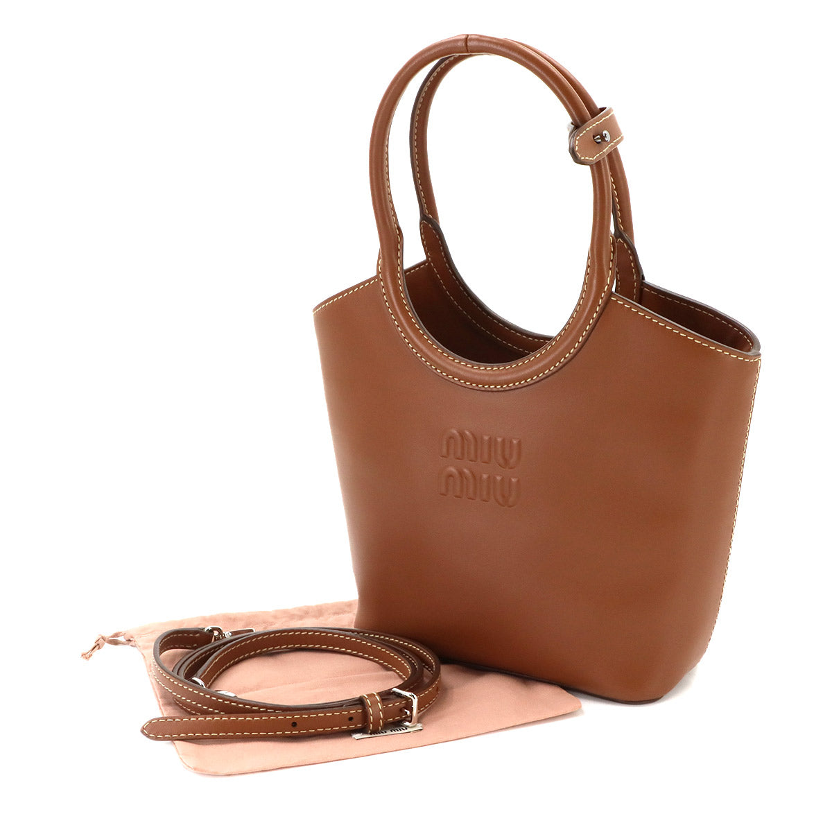 IVY Hand Shoulder Bag Lether Brown 5BA330 Purse