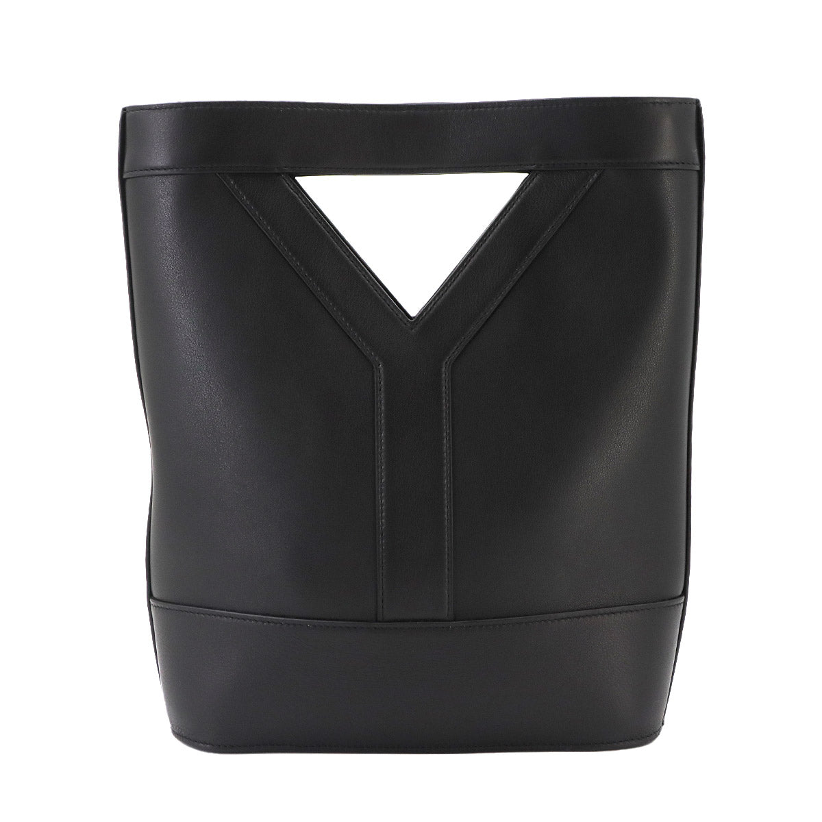 Y Small Bucket Hand Shoulder Bag Leather Black 808224