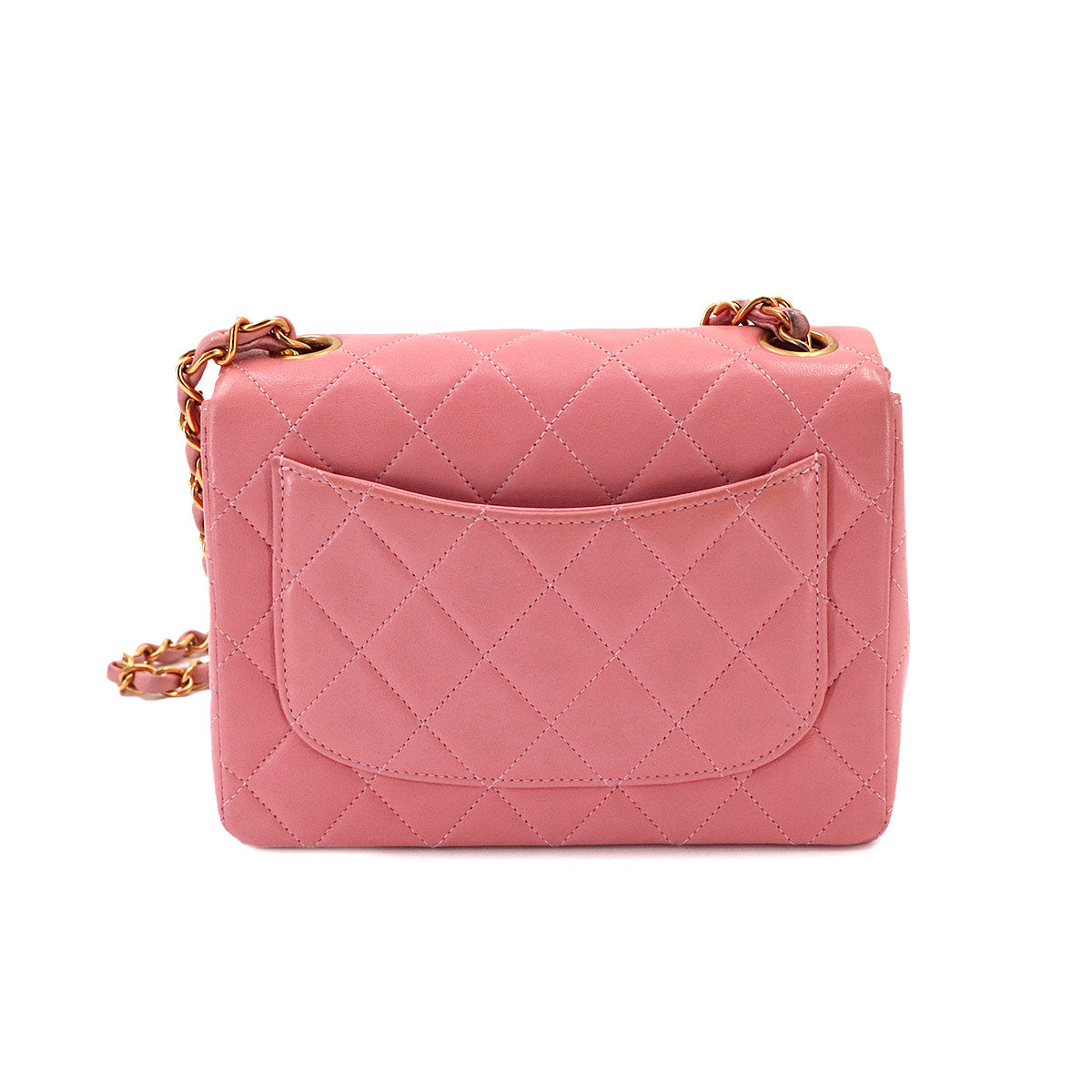 Mini Matelasse Chain Shoulder Bag Leather Pink
