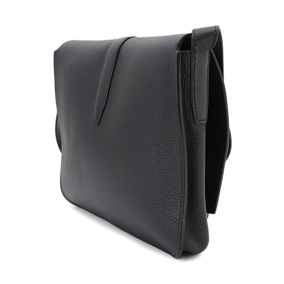 Steve light junior Shoulder Bag Veau Togo Black Purse