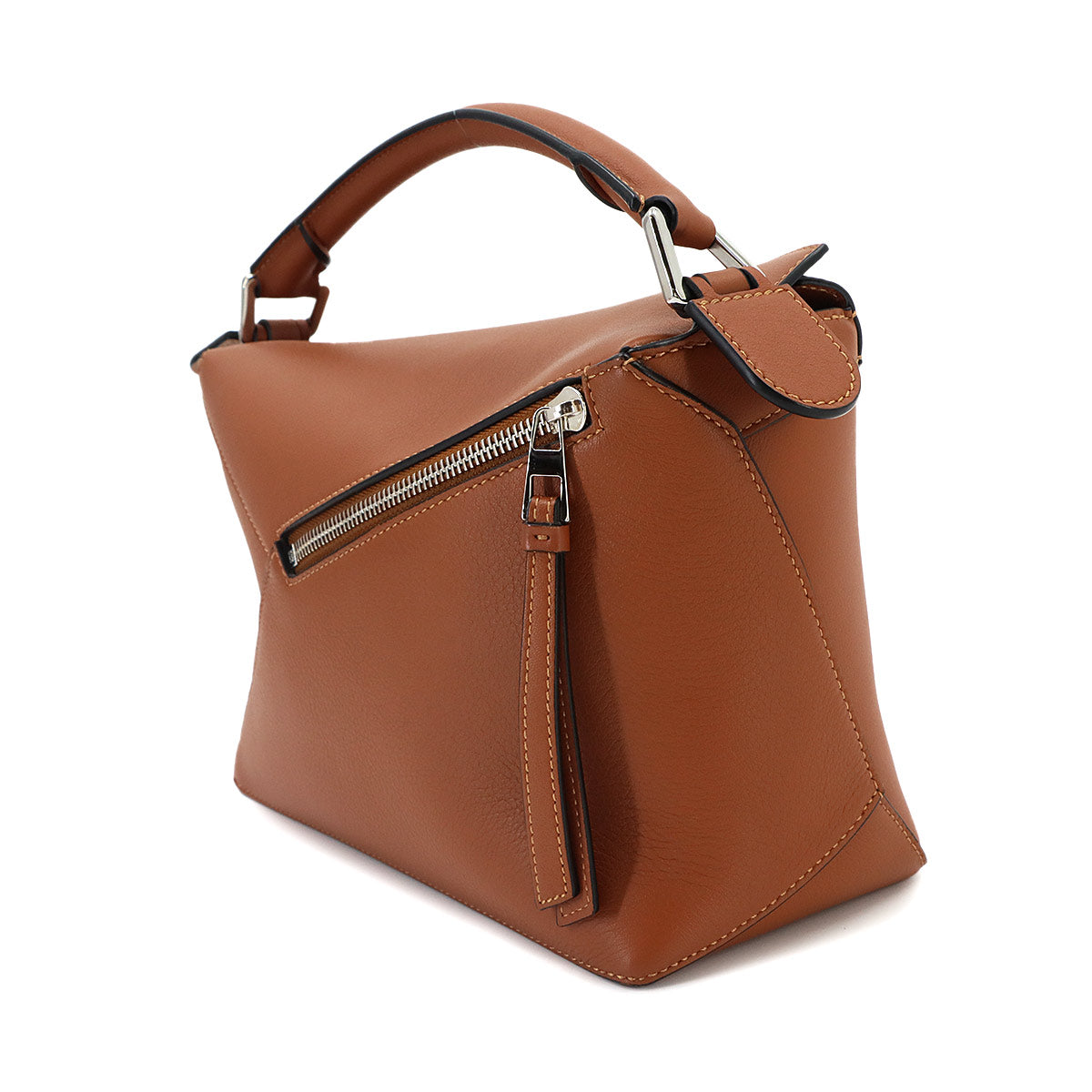 Pazzle Bag Small 2way Hand Shoulder Bag Leather Tan Brown